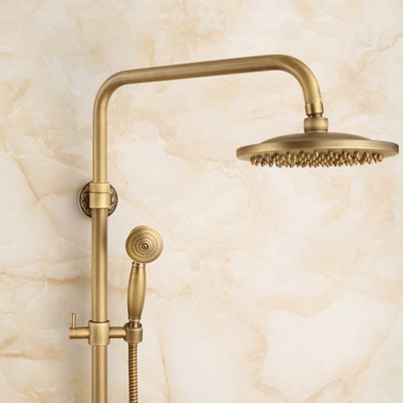 Traditional Handheld Shower Head with Hose - Polished Brass Wall Mounted Design