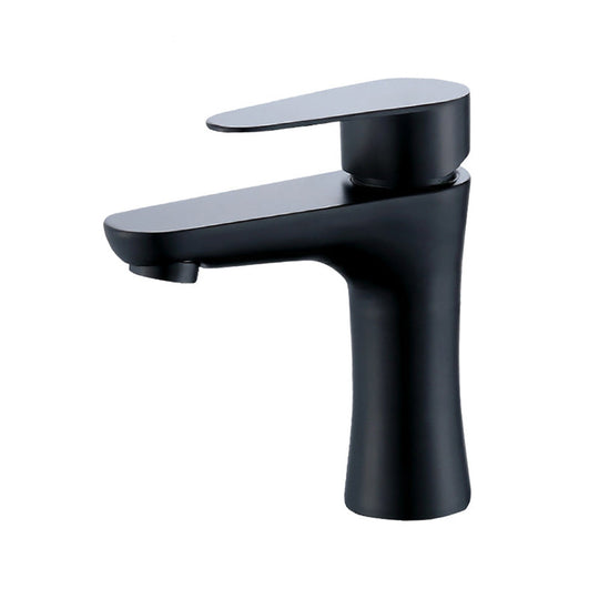 Modern Monochrome Centre Mount Low Arc Basin Tap Faucet for Bathroom