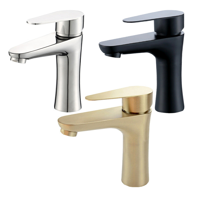 Modern Monochrome Centre Mount Low Arc Basin Tap Faucet for Bathroom