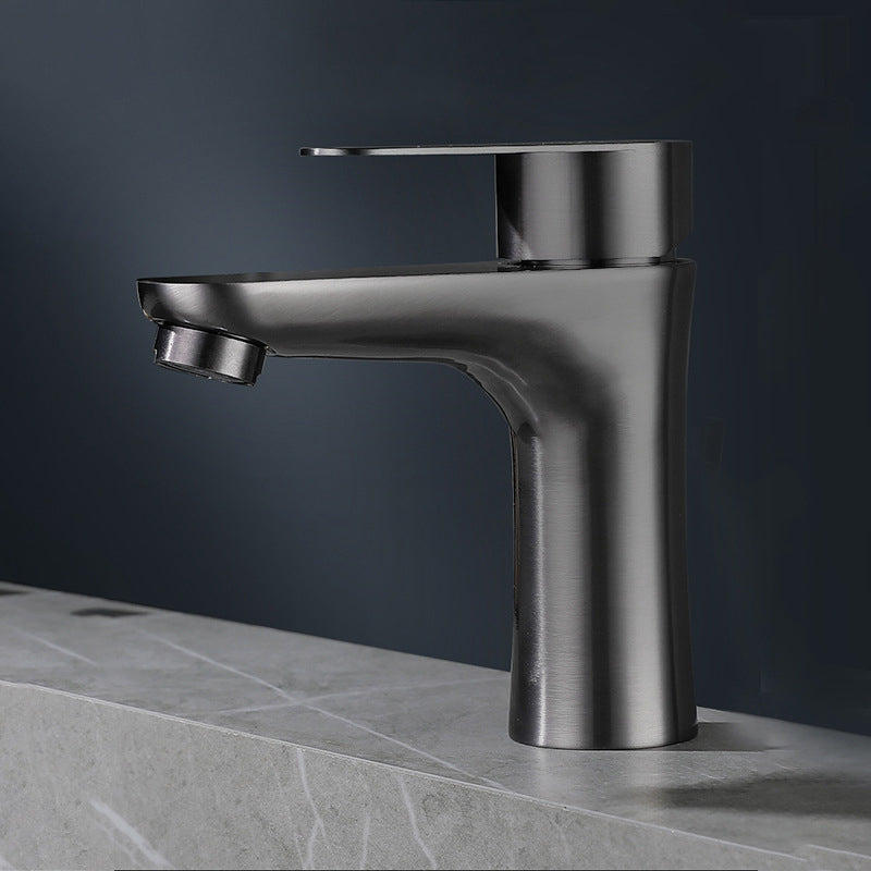 Modern Monochrome Centre Mount Low Arc Basin Tap Faucet for Bathroom
