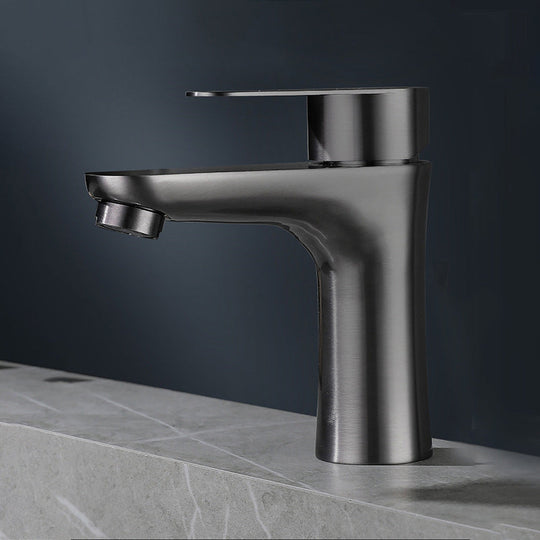 Modern Monochrome Centre Mount Low Arc Basin Tap Faucet for Bathroom