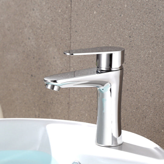 Modern Monochrome Centre Mount Low Arc Basin Tap Faucet for Bathroom