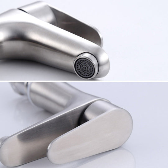 Modern Monochrome Centre Mount Low Arc Basin Tap Faucet for Bathroom