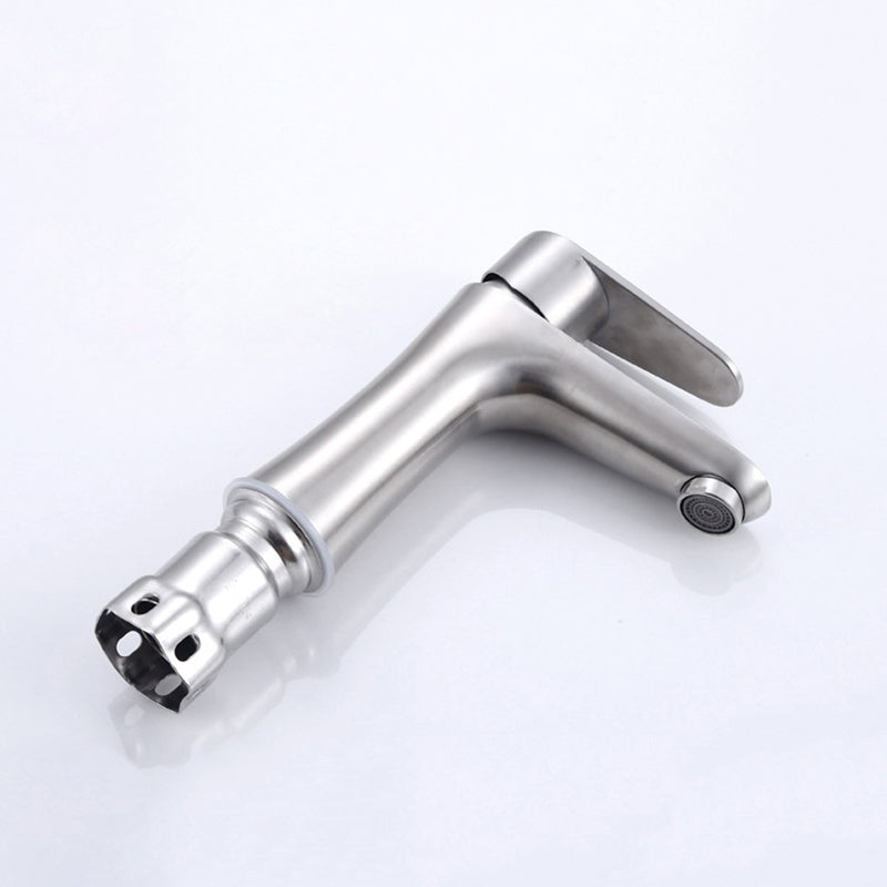 Modern Monochrome Centre Mount Low Arc Basin Tap Faucet for Bathroom