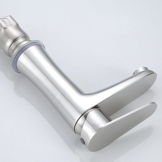 Modern Monochrome Centre Mount Low Arc Basin Tap Faucet for Bathroom