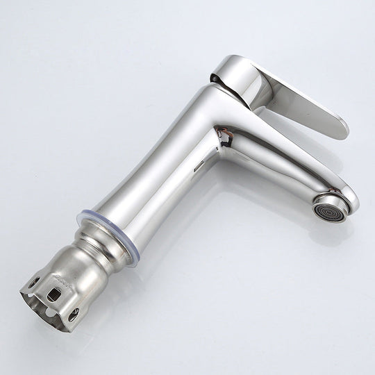 Modern Monochrome Centre Mount Low Arc Basin Tap Faucet for Bathroom