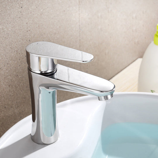 Modern Monochrome Centre Mount Low Arc Basin Tap Faucet for Bathroom