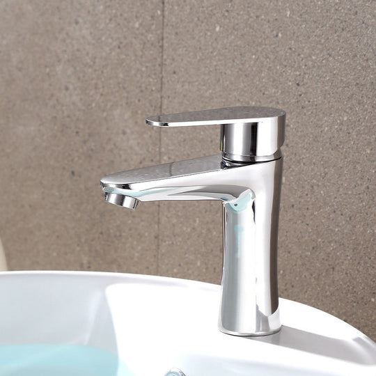 Modern Monochrome Centre Mount Low Arc Basin Tap Faucet for Bathroom