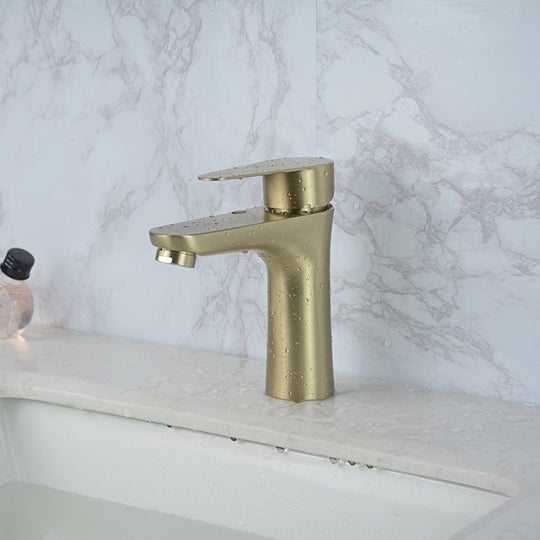 Modern Monochrome Centre Mount Low Arc Basin Tap Faucet for Bathroom
