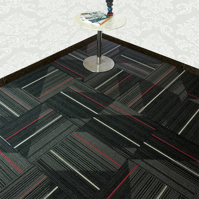 Dark Colour Level Loop Carpet Tile Non-Slip Self-Adhesive Indoor Office Carpet Tiles