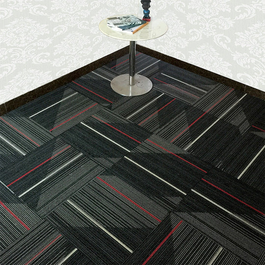 Dark Colour Level Loop Carpet Tile Non-Slip Self-Adhesive Indoor Office Carpet Tiles