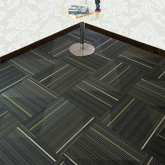 Dark Colour Level Loop Carpet Tile Non-Slip Self-Adhesive Indoor Office Carpet Tiles