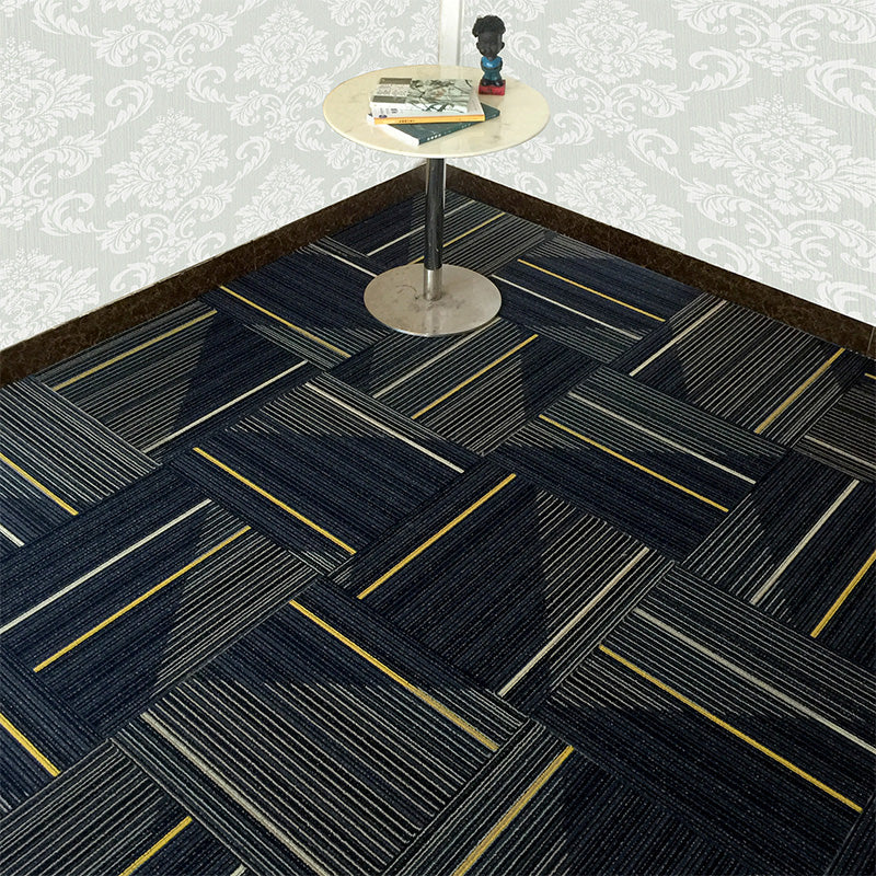 Dark Colour Level Loop Carpet Tile Non-Slip Self-Adhesive Indoor Office Carpet Tiles