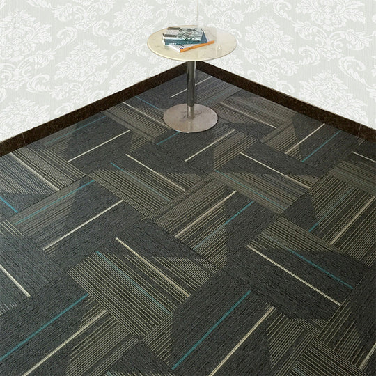 Dark Colour Level Loop Carpet Tile Non-Slip Self-Adhesive Indoor Office Carpet Tiles