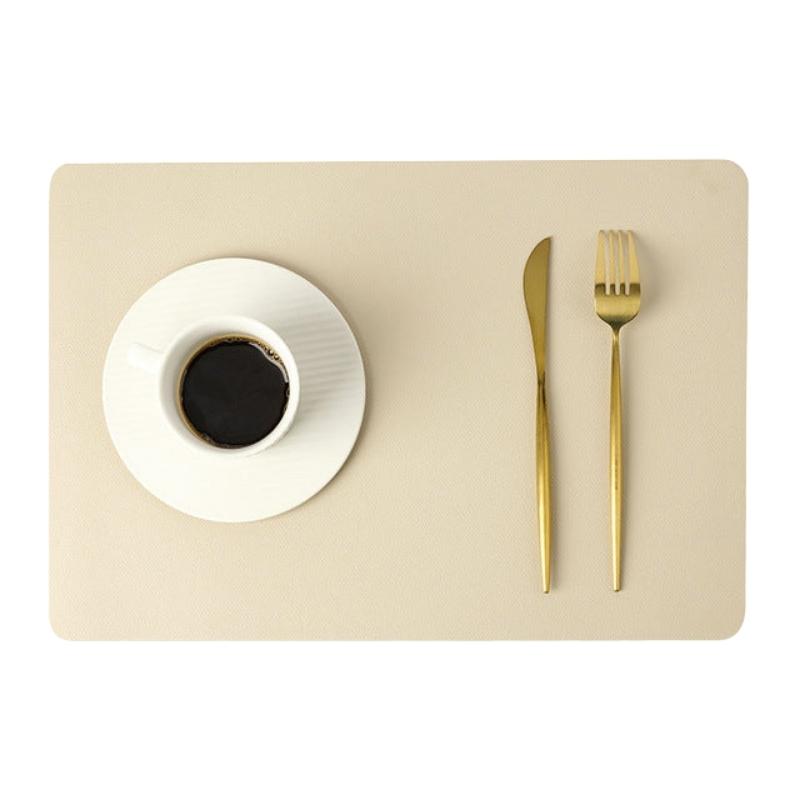 Modern Rectangular Waterproof PU Leather Place Mats