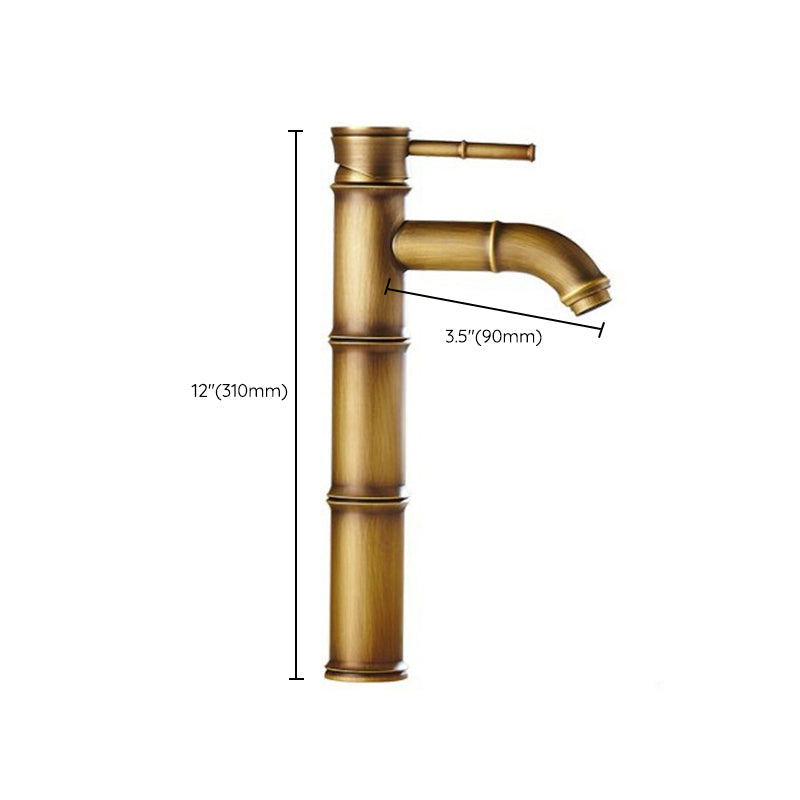 Farmhouse Brass Bathroom Faucet with Lever Handle - Single Hole Sink Faucet