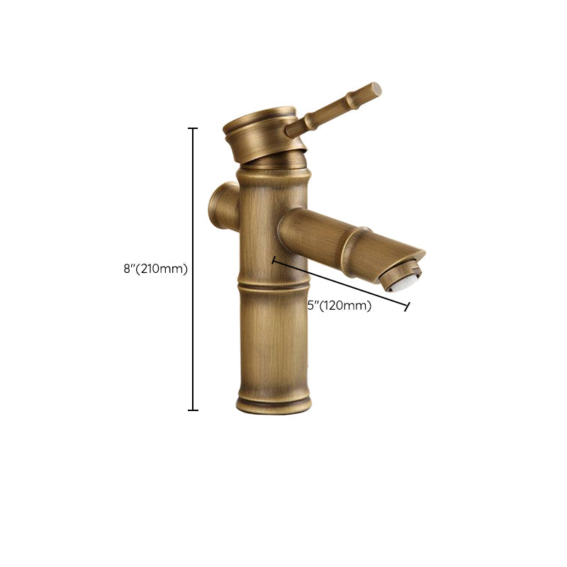 Farmhouse Brass Bathroom Faucet with Lever Handle - Single Hole Sink Faucet