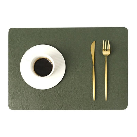 Modern Rectangular Waterproof PU Leather Place Mats