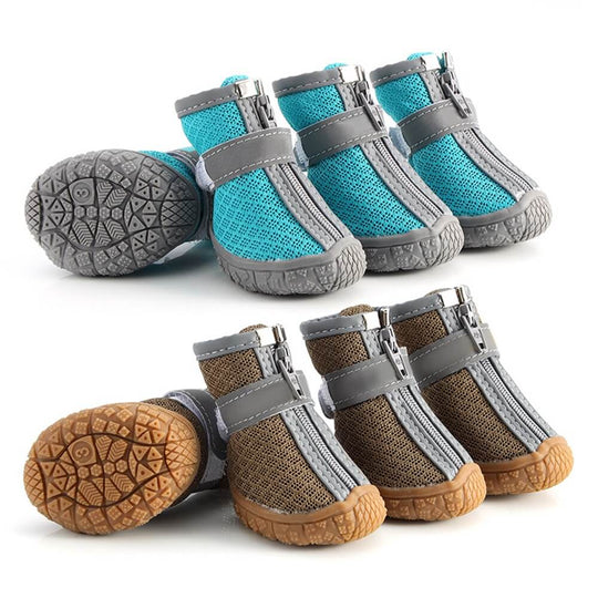 Durable Outdoor Dog Shoes with Mesh - All-Terrain Paw Protection