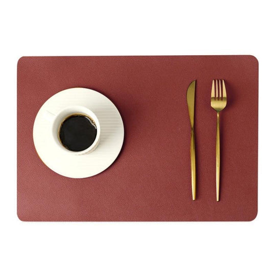 Modern Rectangular Waterproof PU Leather Place Mats
