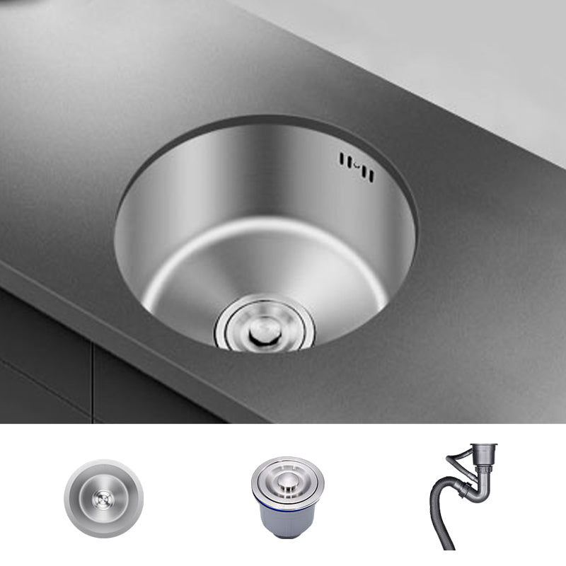 Round Stainless Steel Built-in Sink with Basket Strainer