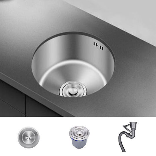 Round Stainless Steel Built-in Sink with Basket Strainer