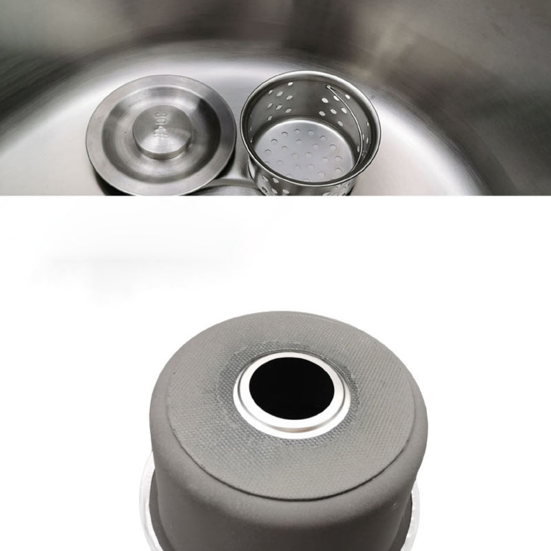 Round Stainless Steel Built-in Sink with Basket Strainer