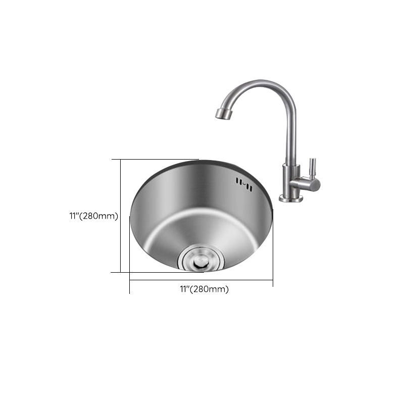 Round Stainless Steel Built-in Sink with Basket Strainer
