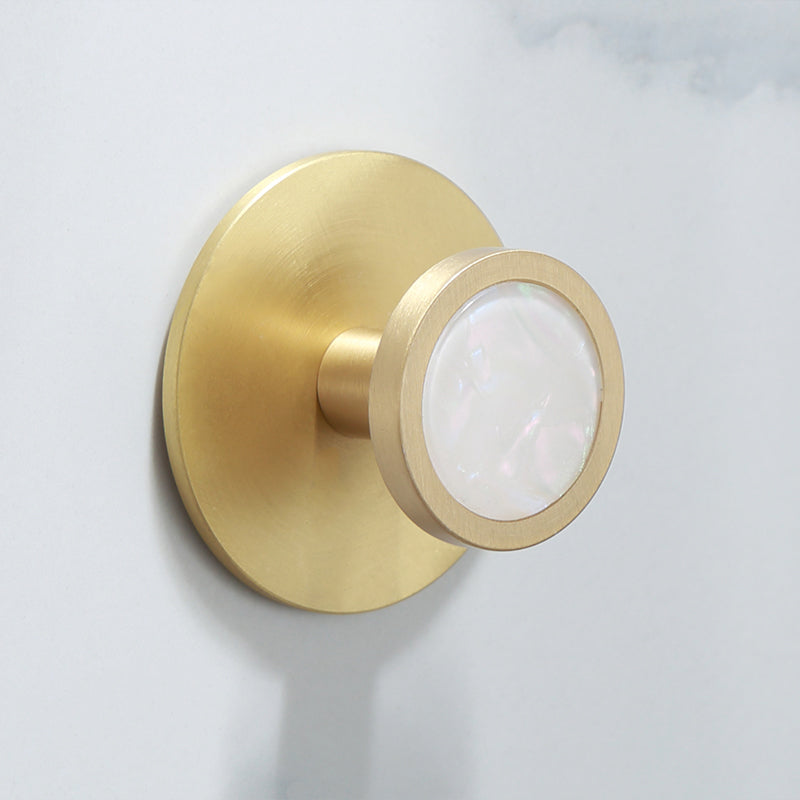 Polished Brass Bathroom Accessory Set with Marble Hardware