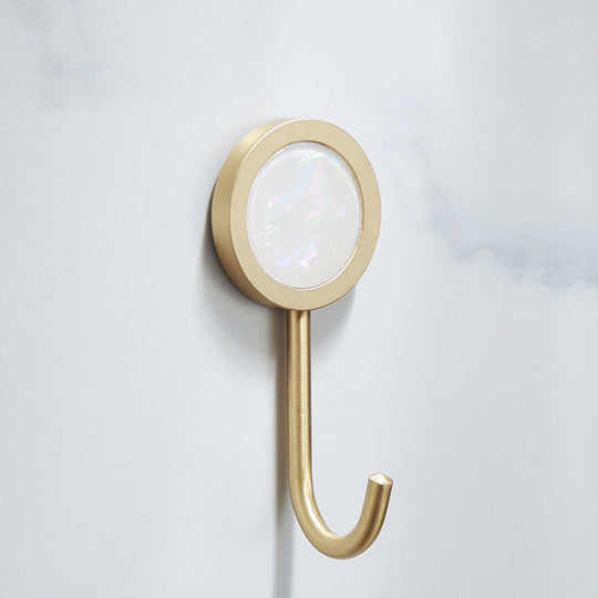 Polished Brass Bathroom Accessory Set with Marble Hardware