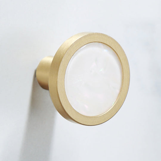 Polished Brass Bathroom Accessory Set with Marble Hardware