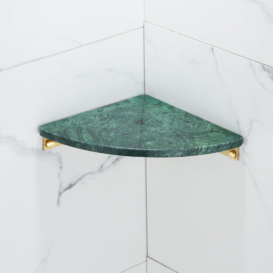 Polished Brass Bathroom Accessory Set with Marble Hardware