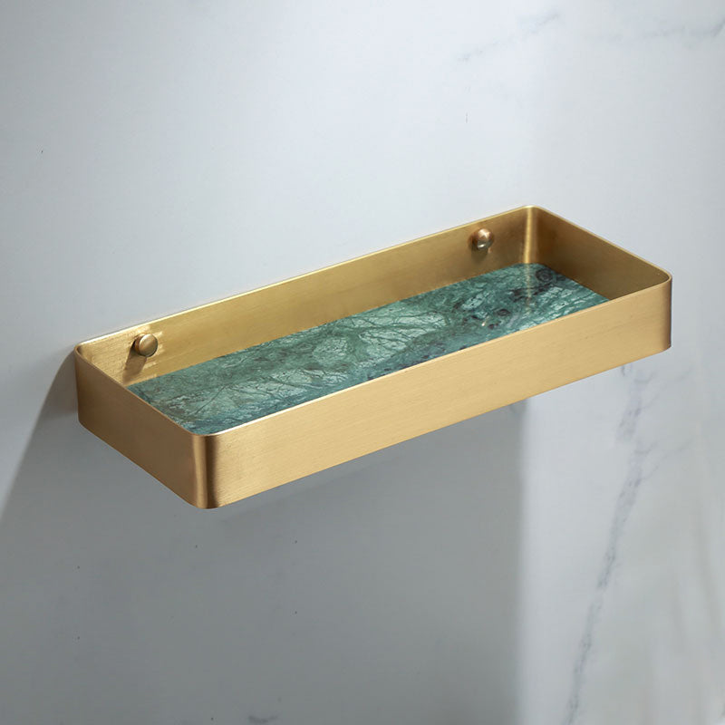 Polished Brass Bathroom Accessory Set with Marble Hardware