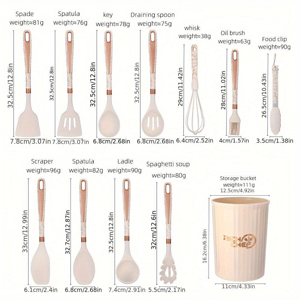 Elegant Silicone Kitchen Utensil Set - Cooking Joy for Your Kitchen