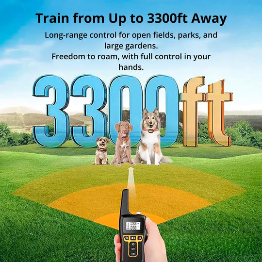 1000m Waterproof Dog Training Collar | Rechargeable, Remote Control & Adjustable for Small, Medium, and Large Dogs