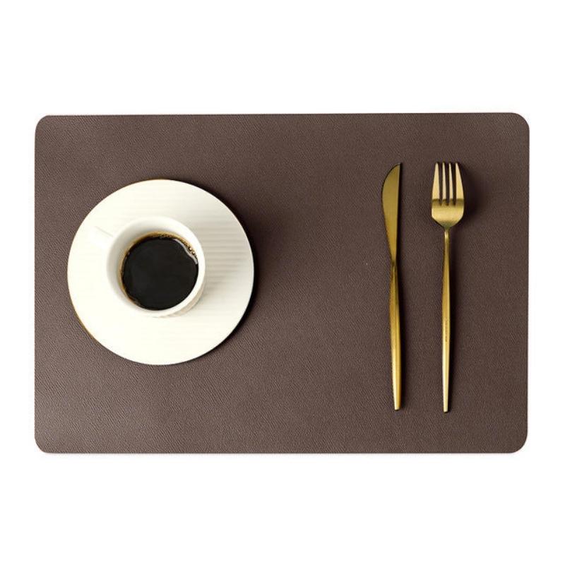 Modern Rectangular Waterproof PU Leather Place Mats