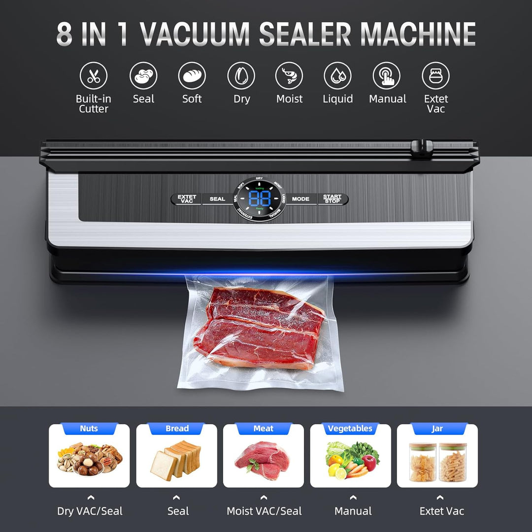 8-in-1 Vacuum Sealer with Built-in Cutter