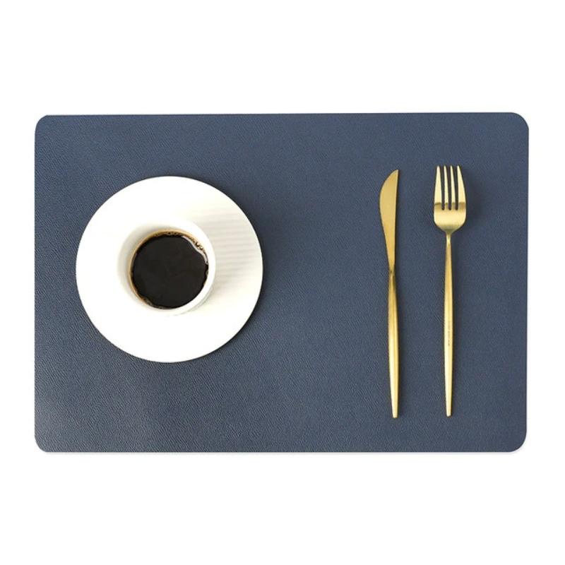 Modern Rectangular Waterproof PU Leather Place Mats