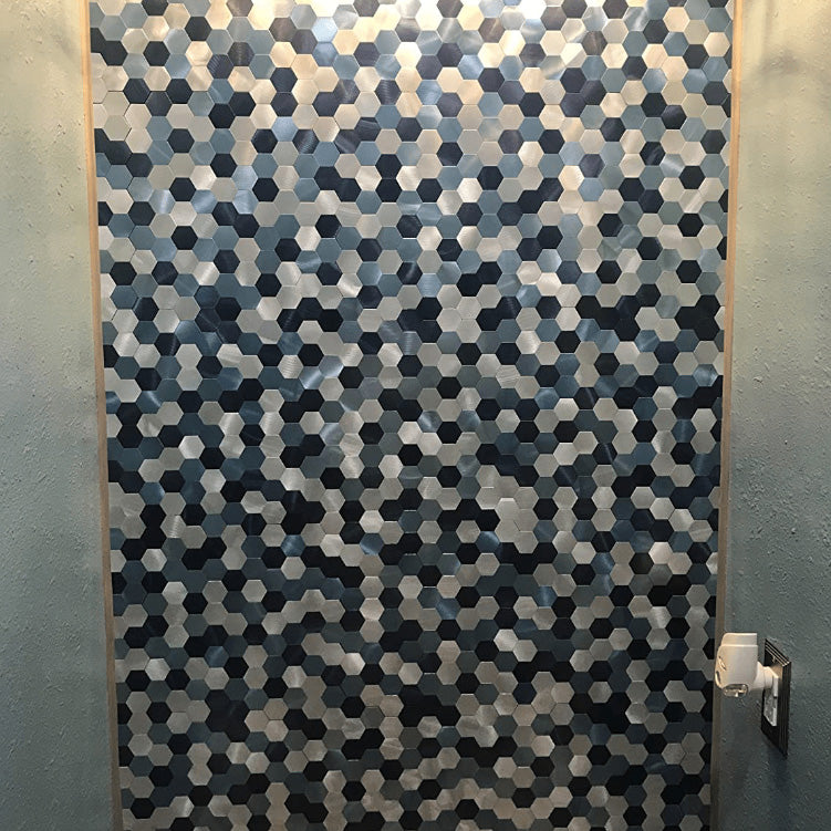 Modern Tile Peel & Stick Metal Mosaic Hexagon Subway Tile