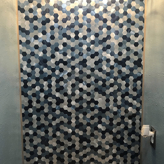 Modern Tile Peel & Stick Metal Mosaic Hexagon Subway Tile