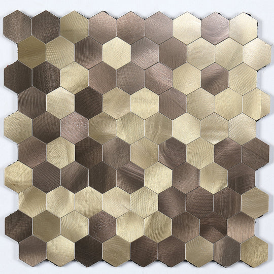 Modern Tile Peel & Stick Metal Mosaic Hexagon Subway Tile