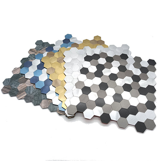 Modern Tile Peel & Stick Metal Mosaic Hexagon Subway Tile