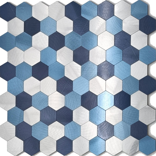 Modern Tile Peel & Stick Metal Mosaic Hexagon Subway Tile