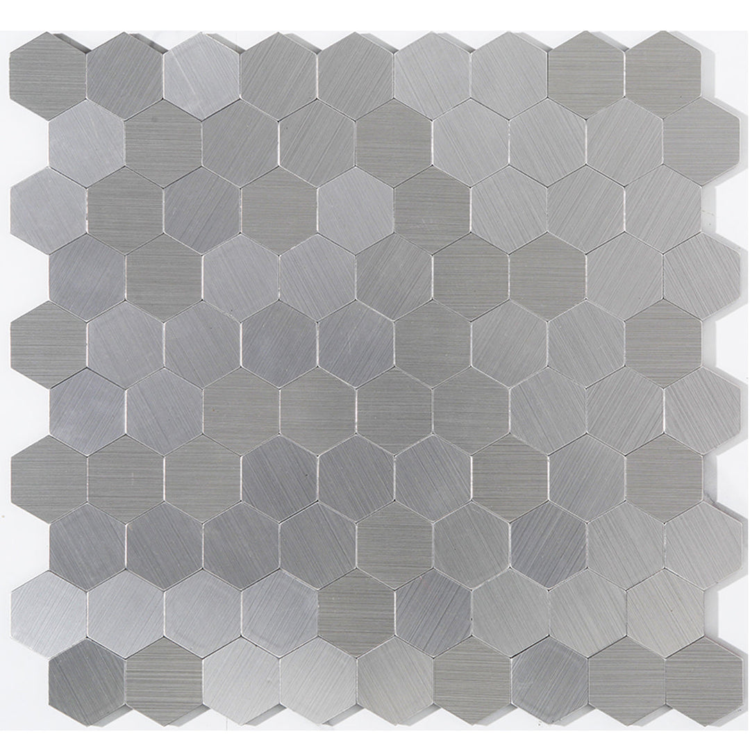 Modern Tile Peel & Stick Metal Mosaic Hexagon Subway Tile