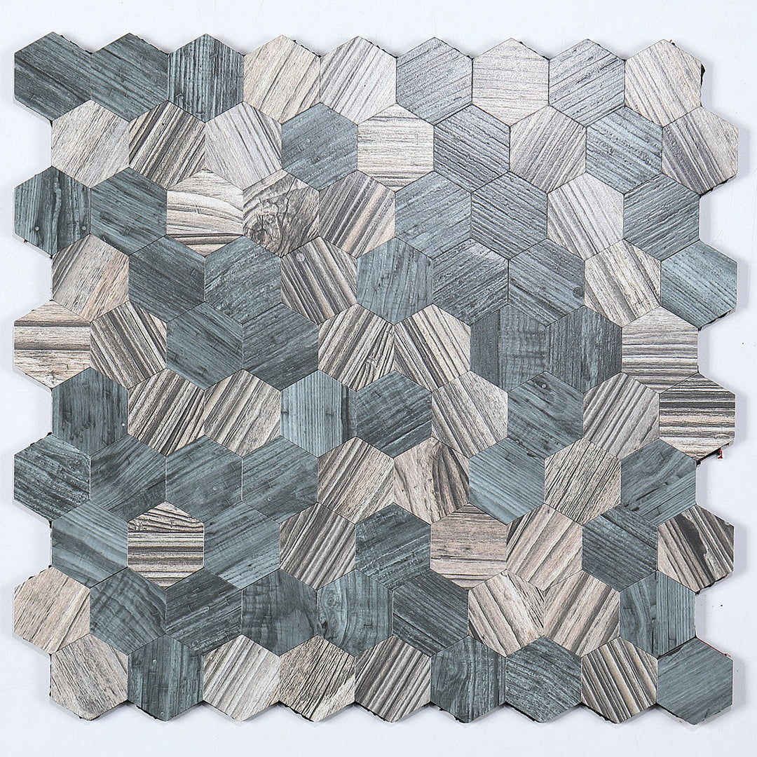 Modern Tile Peel & Stick Metal Mosaic Hexagon Subway Tile