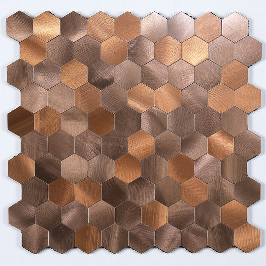 Modern Tile Peel & Stick Metal Mosaic Hexagon Subway Tile