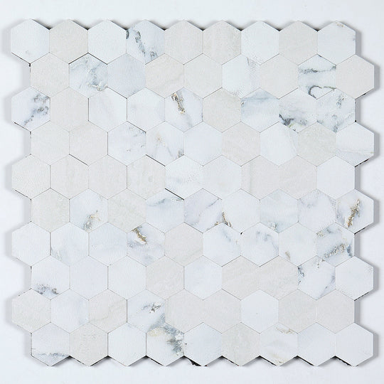 Modern Tile Peel & Stick Metal Mosaic Hexagon Subway Tile