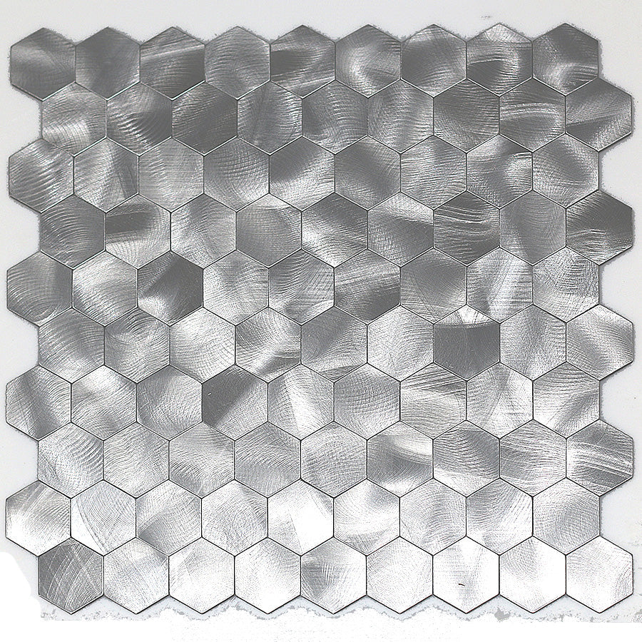 Modern Tile Peel & Stick Metal Mosaic Hexagon Subway Tile