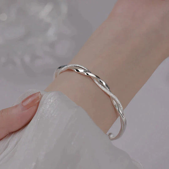 Stylish Silver Woven Bracelet
