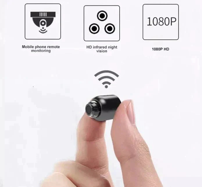 2-Pack Mini WiFi Security Camera | 1080P HD, 140° Wide-Angle, Night Vision, Motion Detection (32GB SD Included)